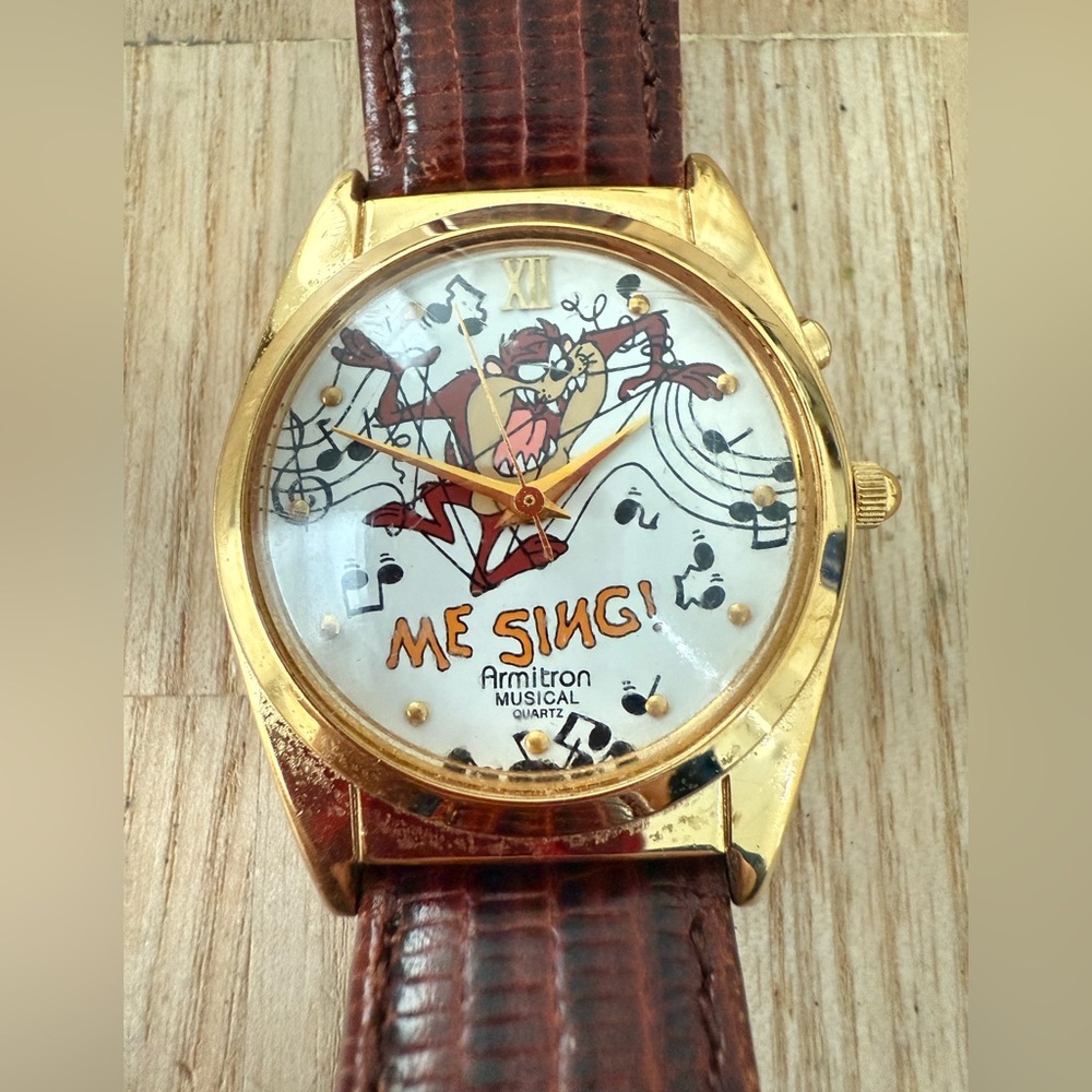 Vintage 90s Looney tunes Taz Tasmanian devil musical watch NEW BATTERY
